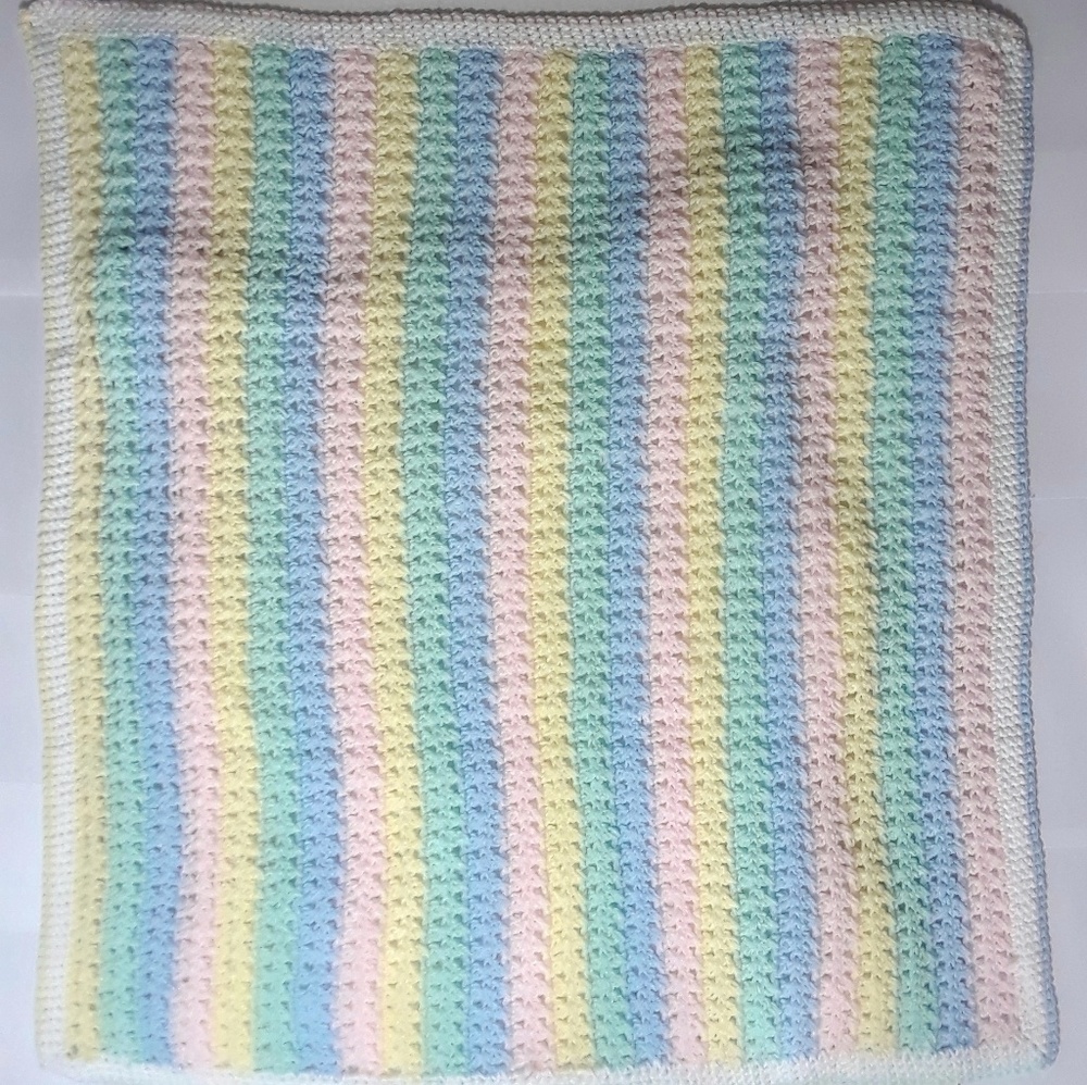 Yaw 2 Crafty Crocheted Striped Baby Colors Blanket